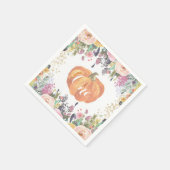 Pumpkin First Birthday Floral Gold Glitter Servet (Hoek)