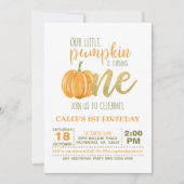 Pumpkin First Birthday Invitation - Boy #3 Kaart (Voorkant)