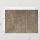 Pumpkin First Birthday Invitation Burlap Kaart (Achterkant)