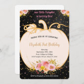 Pumpkin First Birthday Invitation Kaart (Voorkant / Achterkant)