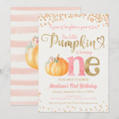 Pumpkin First Birthday Kaart (Voorkant / Achterkant)