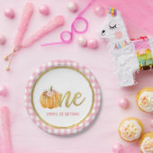 Pumpkin First Birthday Paper Bord - P Gingham C (Feest)