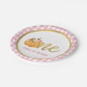 Pumpkin First Birthday Paper Bord - P Gingham C (Gekanteld)