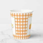 Pumpkin First Birthday Paper Cup - Boy Oranje pl Papieren Bekers (Links)