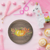 Pumpkin First Birthday Rustic Herfst herfst Papieren Bordje (Feest)