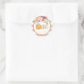 Pumpkin First Birthday Sticker - Floral Stripe (Tas)