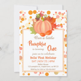 Pumpkin First Birthday-uitnodigingen Kaart