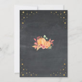 Pumpkin First One Birthday Herfst Chalk Invite Kaart (Achterkant)