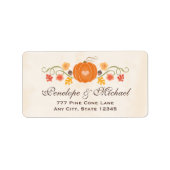 Pumpkin Floral Acorn Wedding Etiket (Voorkant)