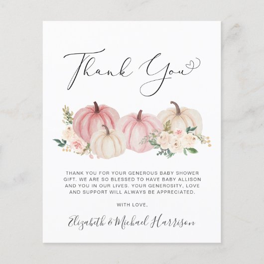 Pumpkin Floral Baby Girl Shower (Voorkant)