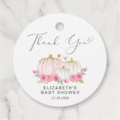 Pumpkin Floral Baby Girl Shower Bedankjes Labels (Achterkant)