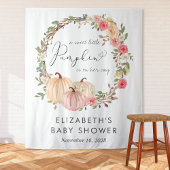 Pumpkin Floral Baby Girl Shower Foto Backdrop Wandkleed