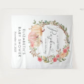 Pumpkin Floral Baby Girl Shower Foto Backdrop Wandkleed (Voorkant (horizontaal))