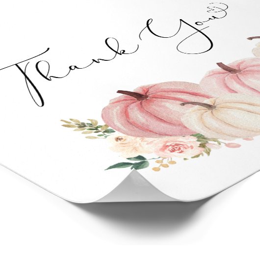Pumpkin Floral Baby Girl Shower Poster (Hoek)