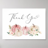 Pumpkin Floral Baby Girl Shower Poster (Voorkant)