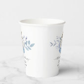 Pumpkin Floral Baby shower Dusty Blue Papieren Bekers (Rechts)