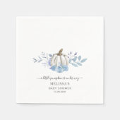 Pumpkin Floral Baby shower Dusty Blue Servet (Voorkant)