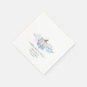Pumpkin Floral Baby shower Dusty Blue Servet (Hoek)