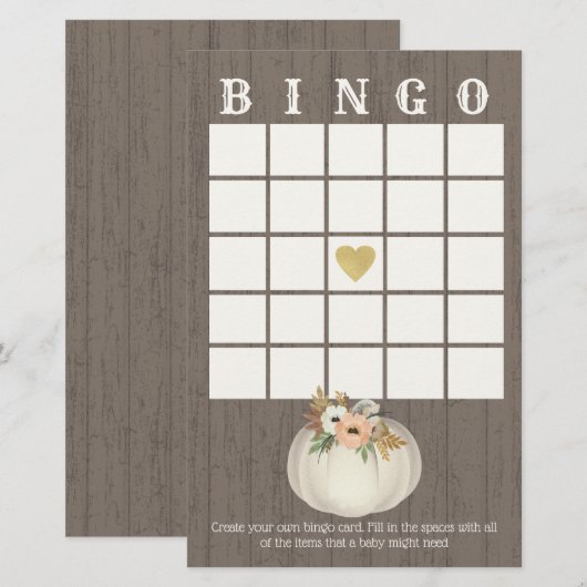 Pumpkin Floral Bingo (Voorkant / Achterkant)