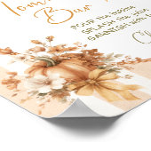 Pumpkin Floral Bow Baby Shower Mom-osa Bar Poster (Hoek)