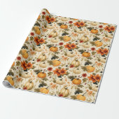 Pumpkin Floral Cadeaupapier (Uitgerold)