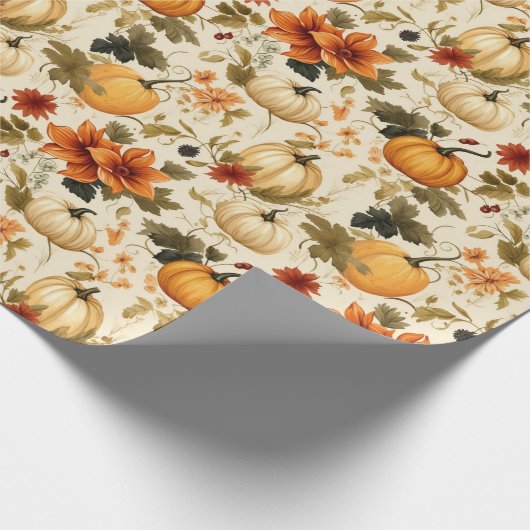 Pumpkin Floral Cadeaupapier (Hoek)