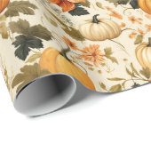 Pumpkin Floral Cadeaupapier (Rol Hoek)