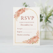 Pumpkin Floral Fall Baby Shower RSVP Card (Staand voorkant)