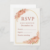 Pumpkin Floral Fall Baby Shower RSVP Card (Voorkant / Achterkant)