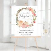 Pumpkin Floral Girl Baby shower Welkom Acryl Bord