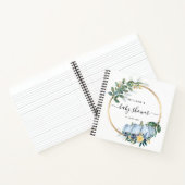 Pumpkin Floral Herfst Blue Baby shower Guestbook Notitieboek (Binnen)