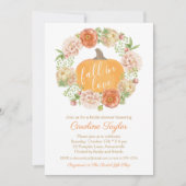 Pumpkin Floral Herfst in Love Herfst Vrijgezellenf Kaart (Voorkant)