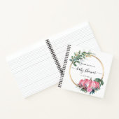Pumpkin Floral Herfst Roze Baby shower Guestbook Notitieboek (Binnen)