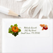 Pumpkin Floral Herfst Thanksgiving Aangepast adres Etiket (Insitu)