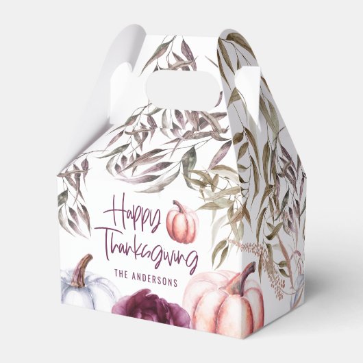 pumpkin floral herfst Thanksgiving partij voor voo Bedankdoosjes (Achterkant)