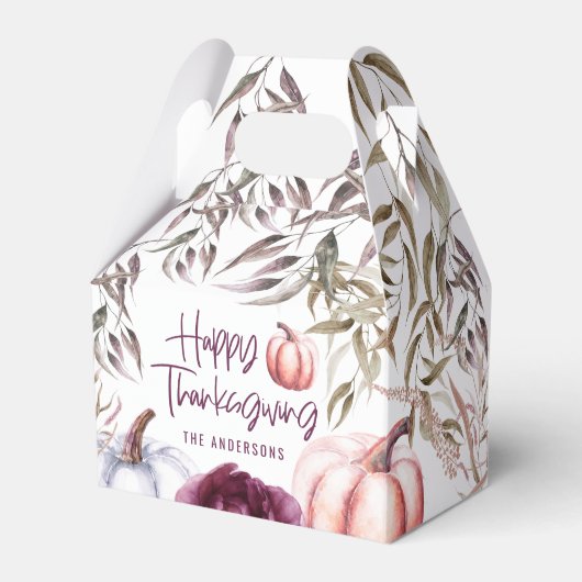 pumpkin floral herfst Thanksgiving partij voor voo Bedankdoosjes (Voorkant Zijde)