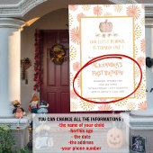 Pumpkin Floral Pink Gold Halloween 1 jarig Kaart