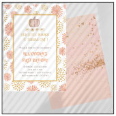 Pumpkin Floral Pink Gold Halloween 1 jarig Kaart