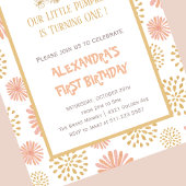 Pumpkin Floral Pink Gold Halloween 1 jarig Kaart