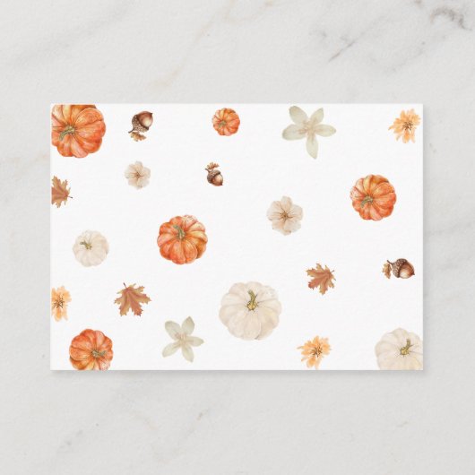 Pumpkin Floral Schattige Baby shower Boekaanvraag Informatiekaartje (Achterkant)