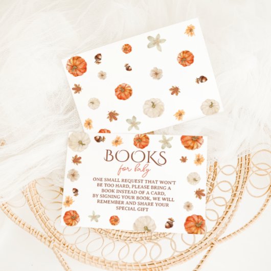 Pumpkin Floral Schattige Baby shower Boekaanvraag Informatiekaartje