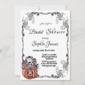 pumpkin floral skull halloween bridal shower kaart (Voorkant)