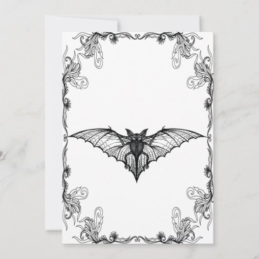 pumpkin floral skull halloween bridal shower kaart (Achterkant)