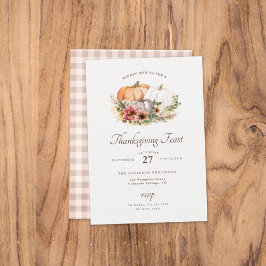Pumpkin Floral Thanksgiving Kaart