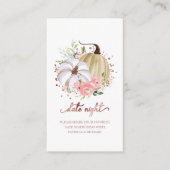 Pumpkin Floral Vrijgezellenfeest Datum acht kaarte Informatiekaartje (Voorkant)