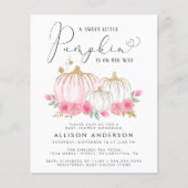 Pumpkin Floral Waterverf Baby Girl Shower Invite (Voorkant)