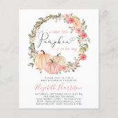 Pumpkin Floral Waterverf Baby shower (Voorkant)