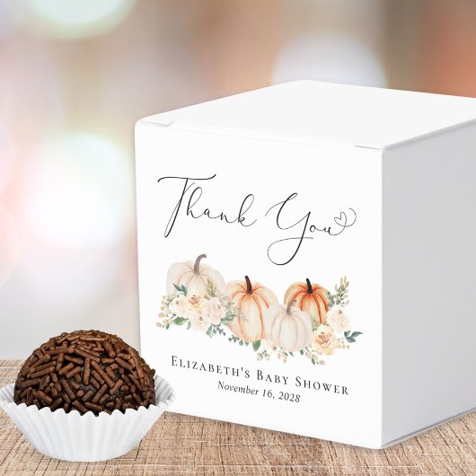 Pumpkin Floral Waterverf Baby shower Dank u wel Bedankdoosjes