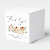 Pumpkin Floral Waterverf Baby shower Dank u wel Bedankdoosjes (Voorkant Zijde)