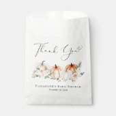 Pumpkin Floral Waterverf Baby shower Dank u wel Bedankzakje (Voorkant)